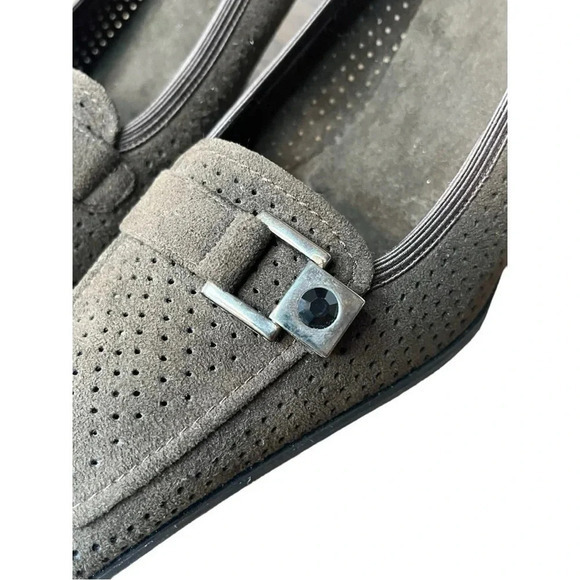 STUART WEITZMAN DARK BROWN SUEDE PUMP HEEL DECORATIVE BUCKLE‎ WOMEN'S SIZE 7.5 - Picture 7 of 14